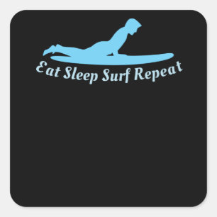 Eat Sleep Surf Herhalen Vierkante Sticker