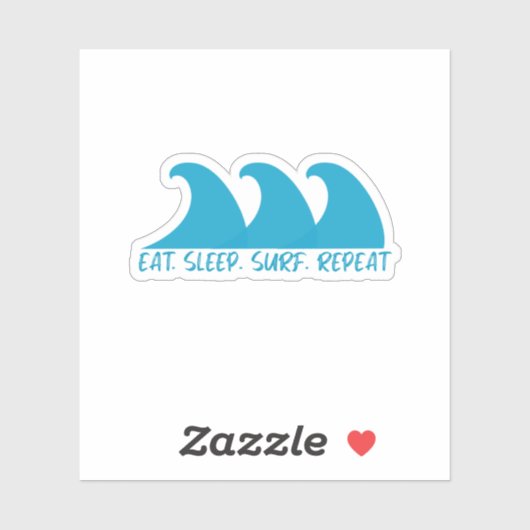 Eat Sleep Surf Repeat Sticker (Vel)