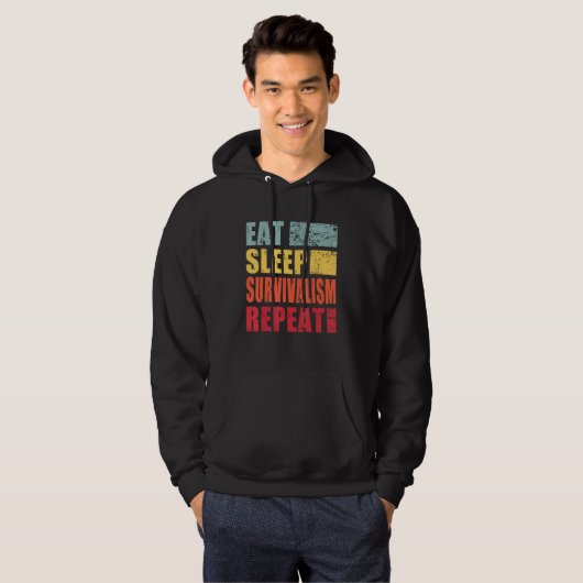 Eat Sleep Survivalsim Repeat Hoodie (Voorkant volledig)