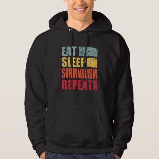 Eat Sleep Survivalsim Repeat Hoodie (Voorkant)
