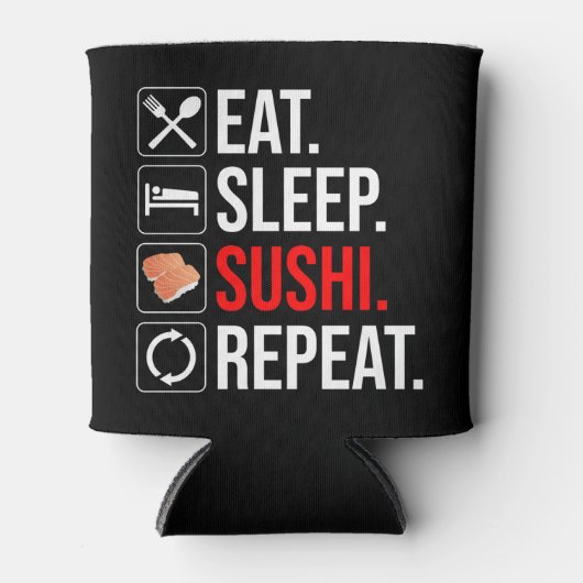Eat. Sleep. Sushi. Repeat Blikjeskoeler (Voorkant)