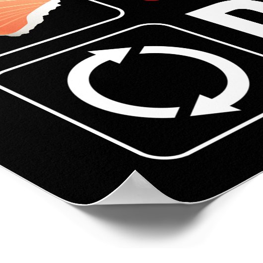 Eat. Sleep. Sushi. Repeat Poster (Hoek)