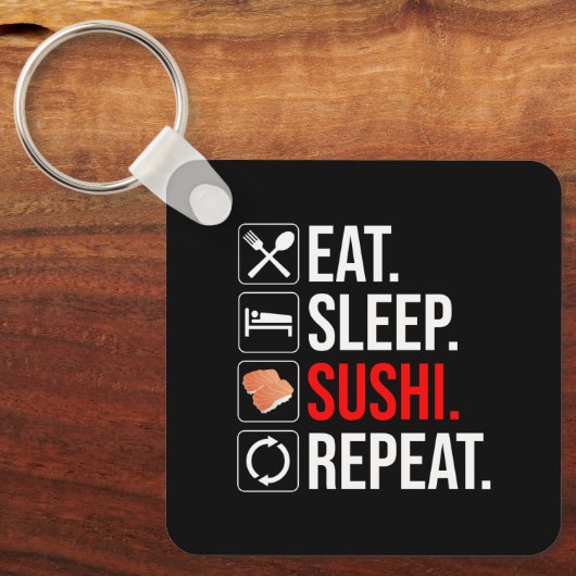 Eat. Sleep. Sushi. Repeat Sleutelhanger (Voorkant)