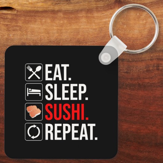 Eat. Sleep. Sushi. Repeat Sleutelhanger (Achterkant)