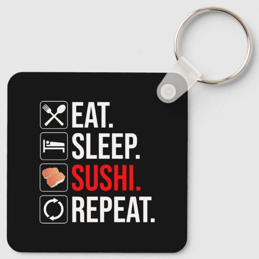 Eat. Sleep. Sushi. Repeat Sleutelhanger (Achterkant)