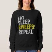 Eat Sleep Sweeper Repeat Cricket Trui (Voorkant)