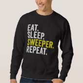 Eat Sleep Sweeper Repeat Cricket Trui (Voorkant)