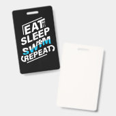 Eat Sleep Swim Badge (Voor- en achterkant)