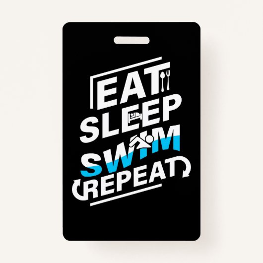 Eat Sleep Swim Badge (Voorkant)