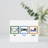 Eat Sleep Swim Briefkaart (Staand voorkant)