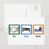 Eat Sleep Swim Briefkaart (Voorkant / Achterkant)