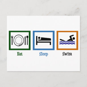 Eat Sleep Swim Briefkaart