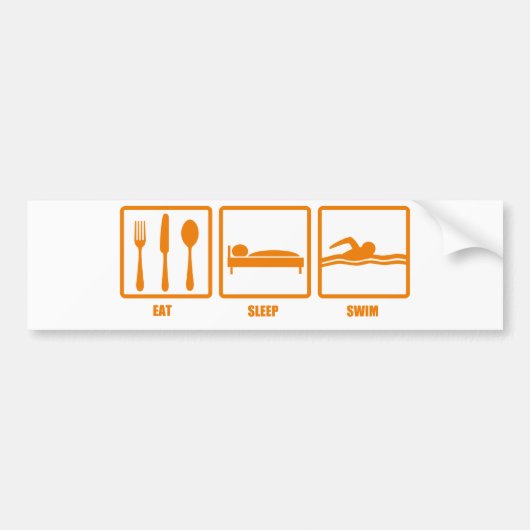 Eat Sleep Swim Bumpersticker (Voorkant)
