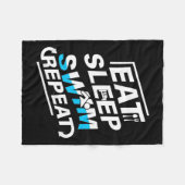 Eat Sleep Swim Fleece Deken (Voorkant (Horizontaal))