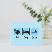 Eat Sleep Swim Funny Swimmer Briefkaart (Staand voorkant)