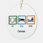 Eat Sleep Swim Funny Swimmer Kerstmis Keramisch Ornament (Links)