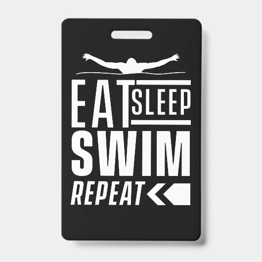 Eat Sleep Swim Herhalen Badge (Voorzijde)