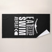 Eat Sleep Swim Herhalen Badhanddoek (Badhanddoek)