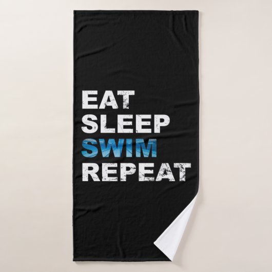 Eat Sleep Swim Herhalen - Funny Gift for Swimmer Badhanddoek (Badhanddoek)