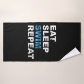 Eat Sleep Swim Herhalen - Funny Gift for Swimmer Badhanddoek (Badhanddoek)