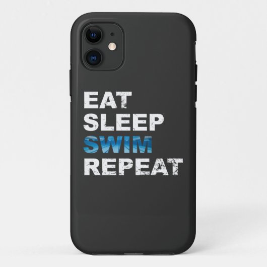 Eat Sleep Swim Herhalen - Funny Gift for Swimmer Case-Mate iPhone Case (Achterkant)