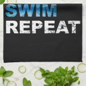 Eat Sleep Swim Herhalen - Funny Gift for Swimmer Theedoek (Gevouwen)