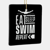 Eat Sleep Swim Herhalen Keramisch Ornament (Rechts)