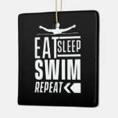 Eat Sleep Swim Herhalen Keramisch Ornament (Links)