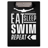 Eat Sleep Swim Herhalen Klembord (Voorkant)