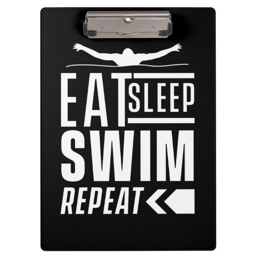 Eat Sleep Swim Herhalen Klembord (Voorkant)