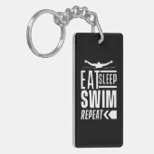 Eat Sleep Swim Herhalen Sleutelhanger (Voorkant Links)