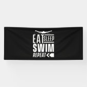 Eat Sleep Swim Herhalen Spandoek (Horizontaal)