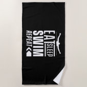 Eat Sleep Swim Herhalen Strandlaken (Voorkant)