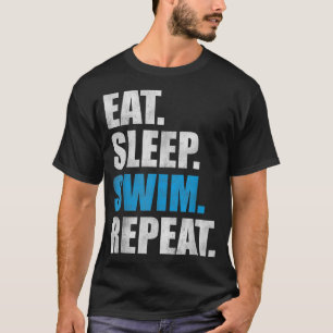 Eat Sleep Swim Herhalen T-shirt