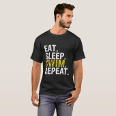 Eat Sleep Swim Herhalen T-shirt (Voorkant volledig)