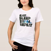 Eat Sleep Swim Herhalen Tri-Blend Shirt (Voorkant)