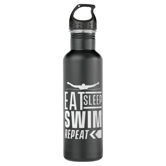 Eat Sleep Swim Herhalen Waterfles (Voorkant)