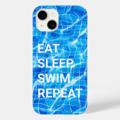 Eat Sleep Swim Herhalen zwembad Aquatisch Case-Mate iPhone Case (Achterkant)