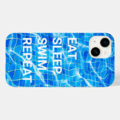 Eat Sleep Swim Herhalen zwembad Aquatisch Case-Mate iPhone Case (Achterkant (horizontaal))