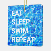 Eat Sleep Swim Herhalen zwembad Aquatisch Keramisch Ornament (Links)