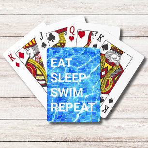 Eat Sleep Swim Herhalen zwembad Aquatisch Pokerkaarten