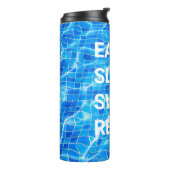 Eat Sleep Swim Herhalen zwembad Aquatisch Thermosbeker (Gedraaid links)