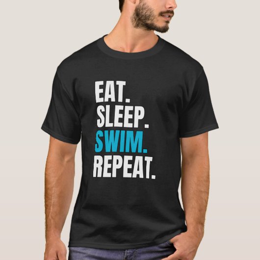 Eat Sleep Swim Herhalen, Zwemende Lovers T-shirt (Voorkant)