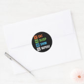 Eat Sleep Swim Herhalen zwemmen Ronde Sticker (Envelop)