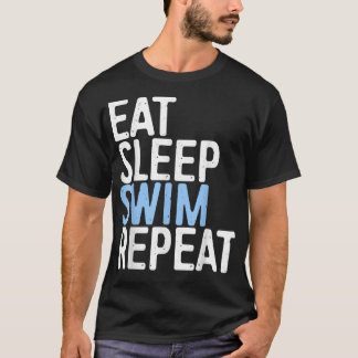 Eat Sleep Swim Herhalen zwemmer Gift T-shirt