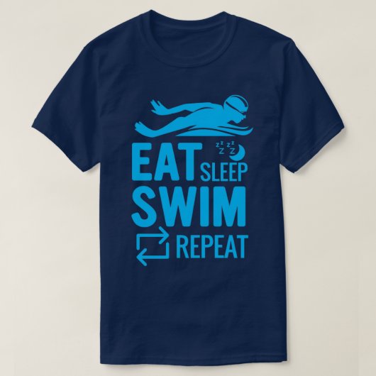 EAT SLEEP SWIM HERPEAT Shirt Pool Water Gi (Design voorkant)