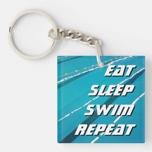 EAT SLEEP SWIM HERPEAT-sleutelhanger zwembad Sleutelhanger (voorkant)