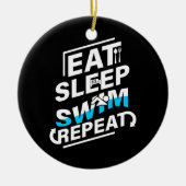 Eat Sleep Swim Keramisch Ornament (Voorkant)