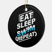 Eat Sleep Swim Keramisch Ornament (Links)