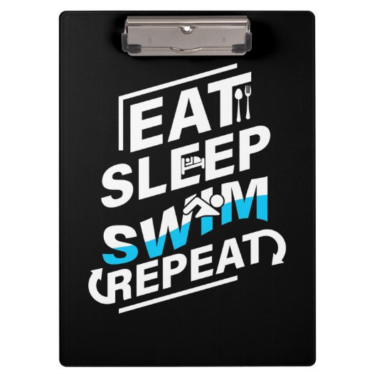 Eat Sleep Swim Klembord (Voorkant)